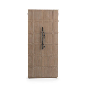 Classic Home Corin tall accent cabinet with wood finish featuring multiple storage compartments and sleek design.