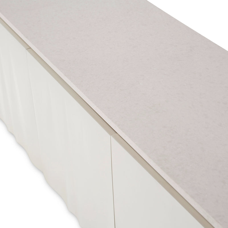 London Place - Media Cabinet - Creamy Pearl - R&R Furniture Gallery (Fountain Valley, CA)