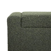 Noble House textured fabric ottoman bench with hinged lid, featuring a plush cushioned top and sturdy wooden base.