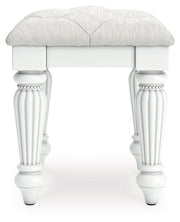 Kozlani - Vanity Upholstered Stool - White - R&R Furniture Gallery (Fountain Valley, CA)
