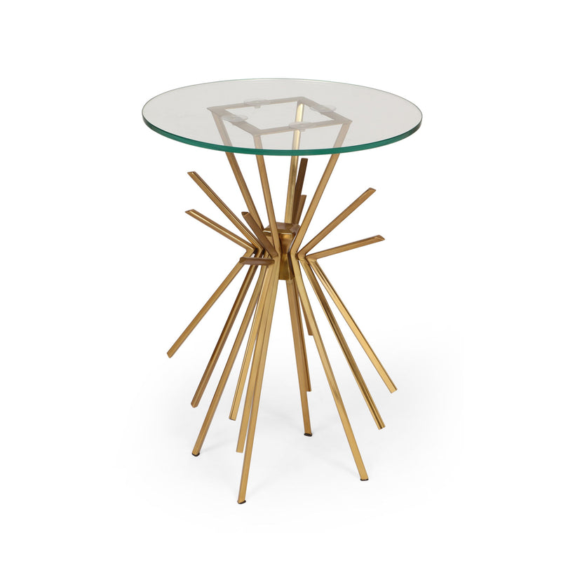 Table With Sunburst Design - Gold - R&R Furniture Gallery (Fountain Valley, CA)