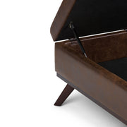 Owen - Square Coffee Table Storage Ottoman - Distressed Chestnut Brown - R&R Furniture Gallery (Fountain Valley, CA)