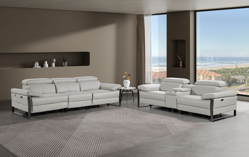 1246 - Modular Power Triple Reclining Sofa And Console Loveseat Set With Power Headrests - R&R Furniture Gallery (Fountain Valley, CA)