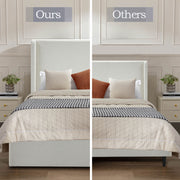 Carmen - Full Size Upholstered Wingback Bed - Ivory - R&R Furniture Gallery (Fountain Valley, CA)