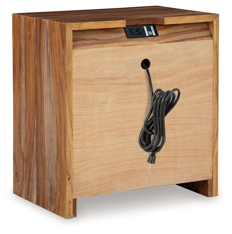 Dressonni - Two Drawer Night Stand - Brown - R&R Furniture Gallery (Fountain Valley, CA)