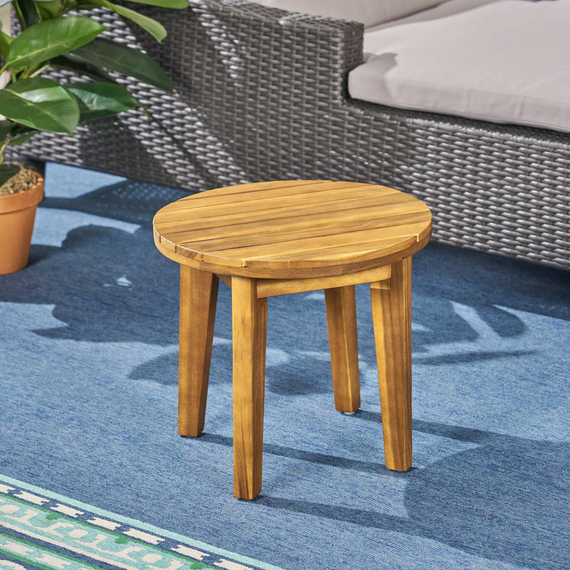Outdoor Acacia Wood Side Table With Weather Resistance - R&R Furniture Gallery (Fountain Valley, CA)