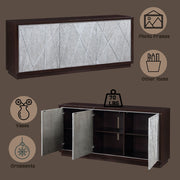Geranio - Console Cabinet - Metallic Silver & Walnut - R&R Furniture Gallery (Fountain Valley, CA)