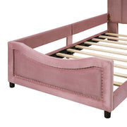 Upholstered Daybed With Classic Stripe Shaped Headboard - R&R Furniture Gallery (Fountain Valley, CA)