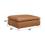 Brighton - Ottoman - Brown Top Grain Leather - R&R Furniture Gallery (Fountain Valley, CA)