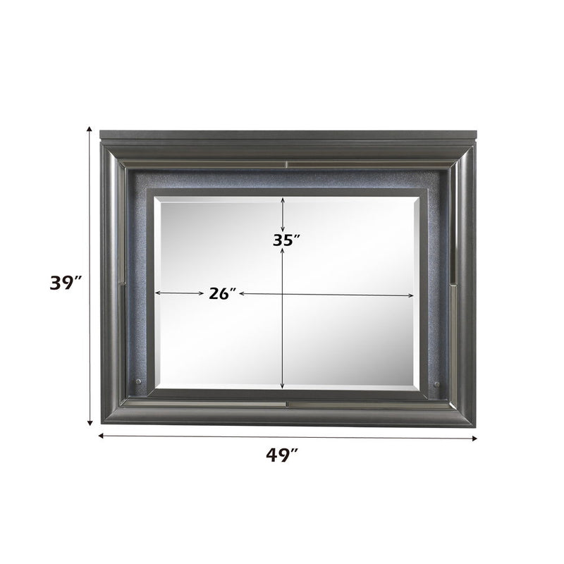 Sawyer - Mirror With LED - Metallic Gray - R&R Furniture Gallery (Fountain Valley, CA)