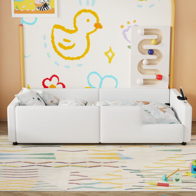 Platform Bed With Guardrail And Charging Station - R&R Furniture Gallery (Fountain Valley, CA)