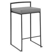 Lumi Source Fuji contemporary style stackable counter stool set with sleek design and wooden legs, ideal for modern kitchen or bar area.