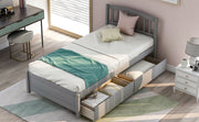 Platform Storage Bed Wood Bed Frame With Two Drawers And Headboard - R&R Furniture Gallery (Fountain Valley, CA)