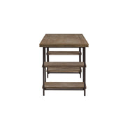 Industrial Style Metal Frame Accent Desk With Side Shelving - Gray - R&R Furniture Gallery (Fountain Valley, CA)