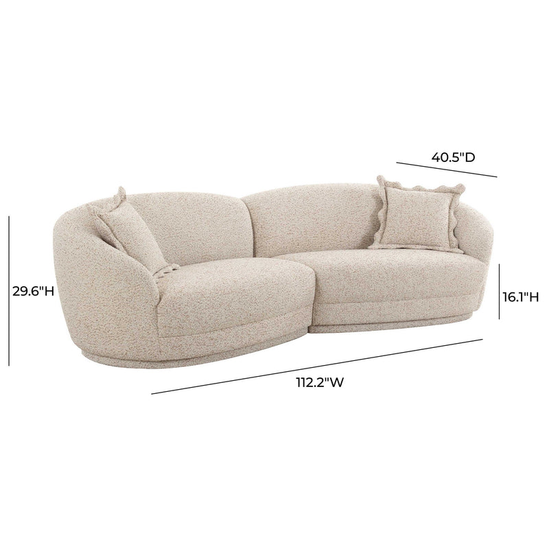 Marion - Textured Boucle Sectional - Two-Tone - R&R Furniture Gallery (Fountain Valley, CA)