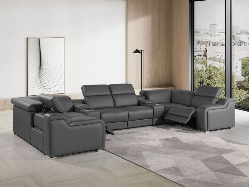 1116 - 8-Piece U-Shaped Sectional Sofa In With 2 Power Recliners & Power Headrests