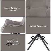 Damita - Camel Synthetic Leather Side Chair With Swivel (Set of 2) - Gray & Black Finsh - R&R Furniture Gallery (Fountain Valley, CA)