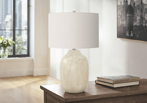 Table Lamp, Lighting, Ceramic, Contemporary - Cream - R&R Furniture Gallery (Fountain Valley, CA)
