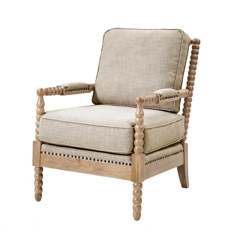 Arm Chair With Open Back Spindle Design, Padded Armrests - R&R Furniture Gallery (Fountain Valley, CA)