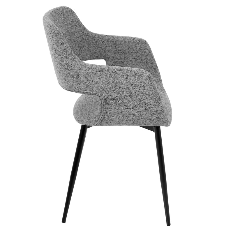 Set of two Lumi Source Margarite mid-century modern dining chairs with sleek wooden legs and upholstered seats.
