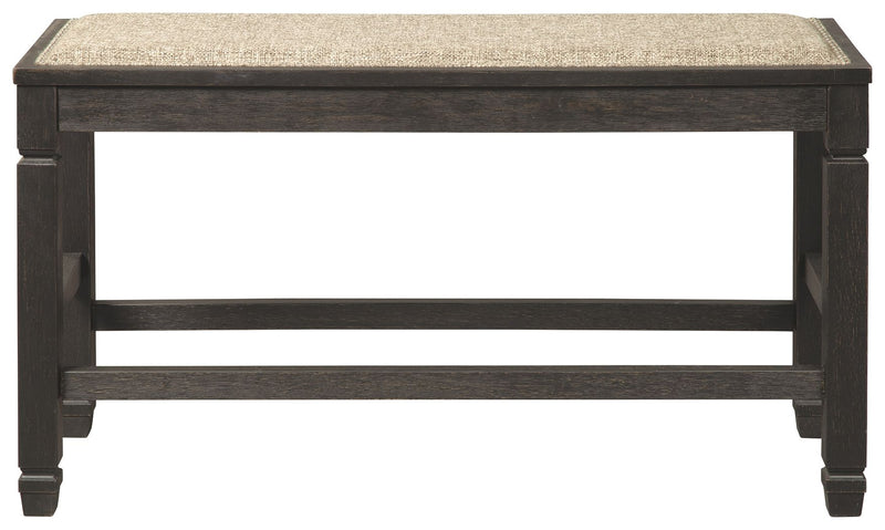 Tyler Creek - DBL Counter UPH Bench  - Antique Black - R&R Furniture Gallery (Fountain Valley, CA)