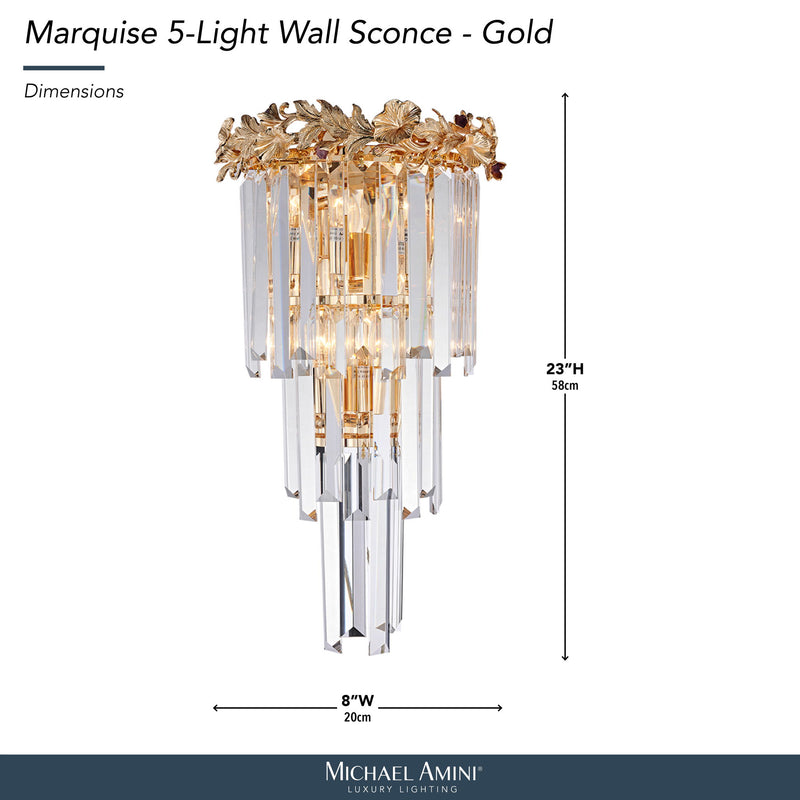 Marquise - 5-Light Wall Sconce - Gold