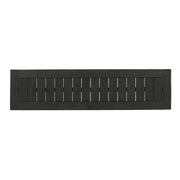 Dark gray Noble House Realm outdoor bench with slat panel top and base, ideal for patio or garden seating.