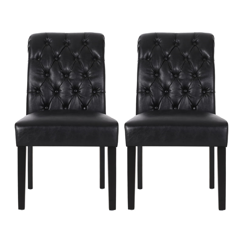 Broxton - Tuft Dining Rolltop Chairs With Button Tufted Backrest (Set of 2) - R&R Furniture Gallery (Fountain Valley, CA)
