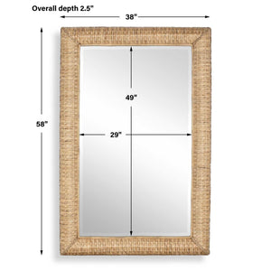 Twisted Seagrass - Large Mirror - Woodtone