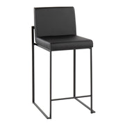 Lumi Source Fuji contemporary modern high back counter stool set with sleek design and stylish upholstery for bar or kitchen seating.