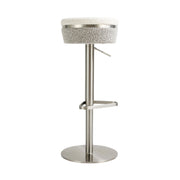 Astro - Boucle Adjustable Stool - White / Gray - R&R Furniture Gallery (Fountain Valley, CA)