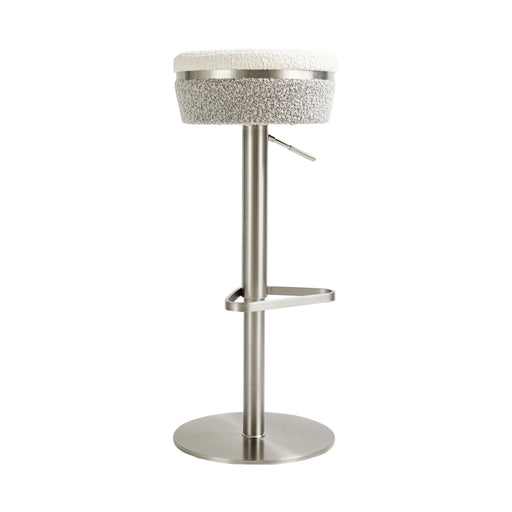 Astro - Boucle Adjustable Stool - White / Gray - R&R Furniture Gallery (Fountain Valley, CA)