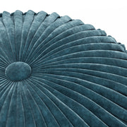 Simpli-Home Renee handcrafted round accent pouf with soft fabric upholstery and plush cushioning for versatile home decor.