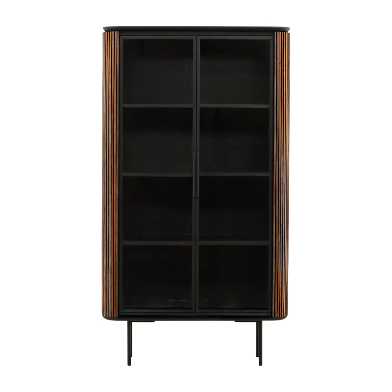 Dabney - Glass Cabinet - Natural And Black