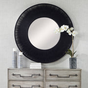 Round wall mirror with sailor's knot design by Uttermost, featuring a nautical-inspired metal frame and polished glass surface.