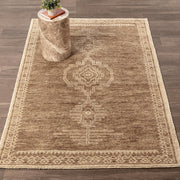 Hand-knotted Luxor Cairo area rug by Classic Home featuring intricate geometric patterns in warm earth tones.