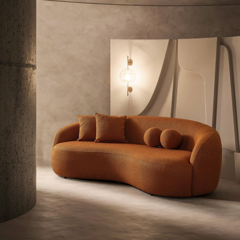Drake - Japandi Style Curvy Boucle Sofa - R&R Furniture Gallery (Fountain Valley, CA)