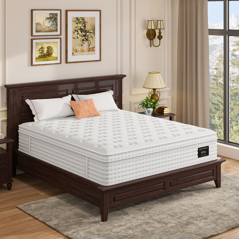 14'' Hybrid Mattress, Memory Foam & Pocket Springs For Pressure Relief - R&R Furniture Gallery (Fountain Valley, CA)