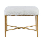 Charmed - Sheepskin Small Bench - White