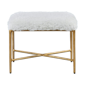 Charmed - Sheepskin Small Bench - White