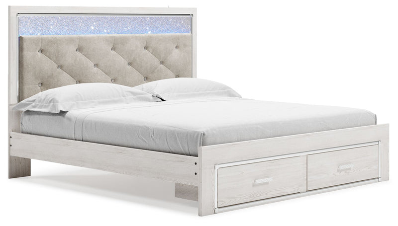 Altyra - King Upholstered Storage Bed - White - R&R Furniture Gallery (Fountain Valley, CA)