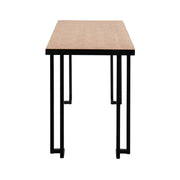 Roman industrial writing desk by Lumi Source with black metal frame and natural wood finish, showcasing a stylish workspace.