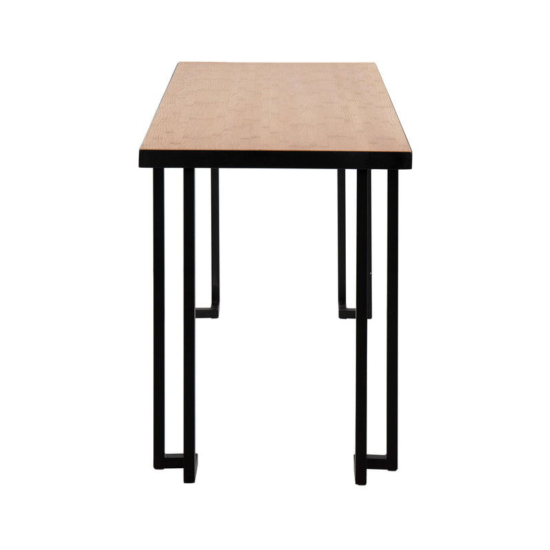 Roman industrial writing desk by Lumi Source with black metal frame and natural wood finish, showcasing a stylish workspace.