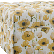 Floral Storage Ottoman With Traditional Design - Gold - R&R Furniture Gallery (Fountain Valley, CA)