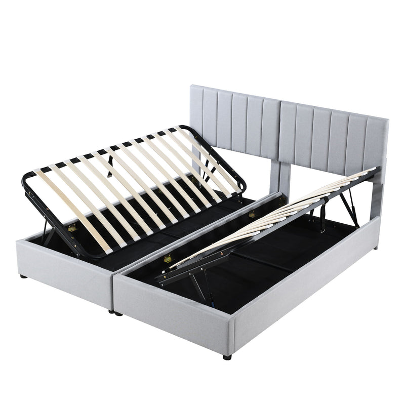 Upholstered Platform Bed With A Hydraulic Storage System - R&R Furniture Gallery (Fountain Valley, CA)