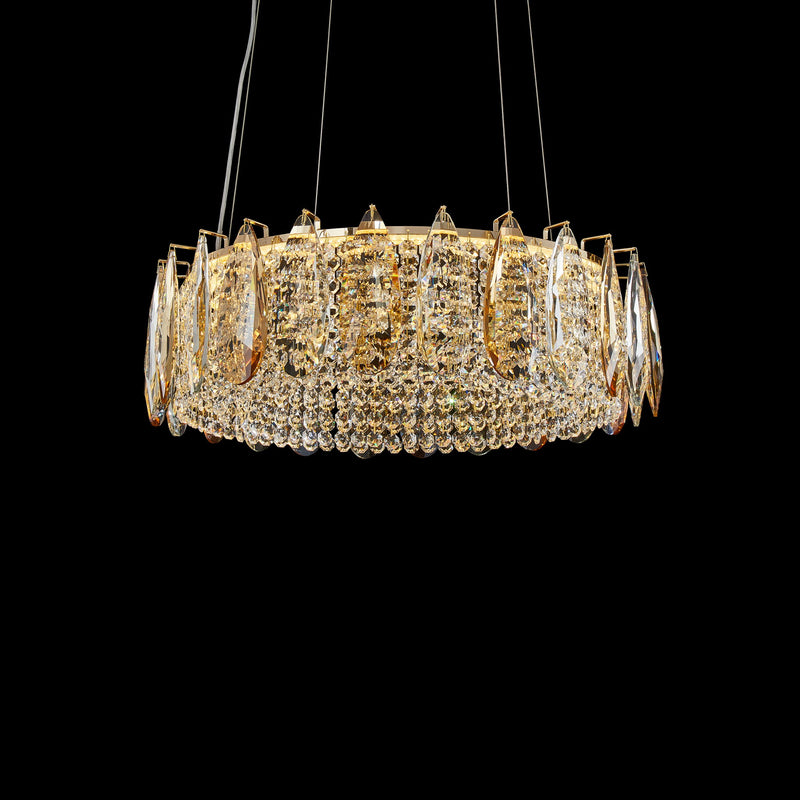 Michael Amini Lighting - Imperia 24" Wide Round Crystal LED Chandelier - Champagne Gold