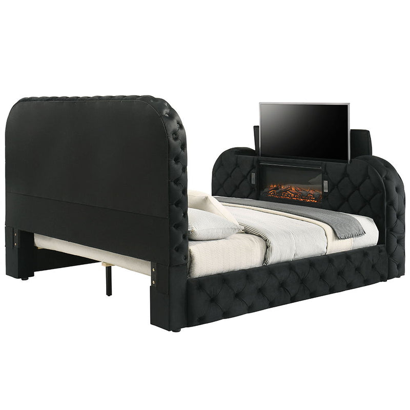 Kana - Bed With LED, Fireplace & TV Stand - R&R Furniture Gallery (Fountain Valley, CA)