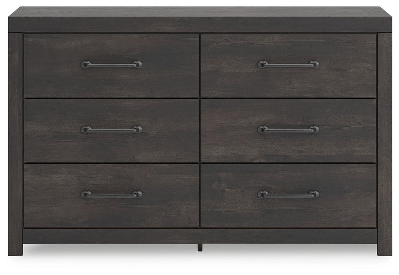 Hollivern - Six Drawer Dresser - Dark Gray - R&R Furniture Gallery (Fountain Valley, CA)