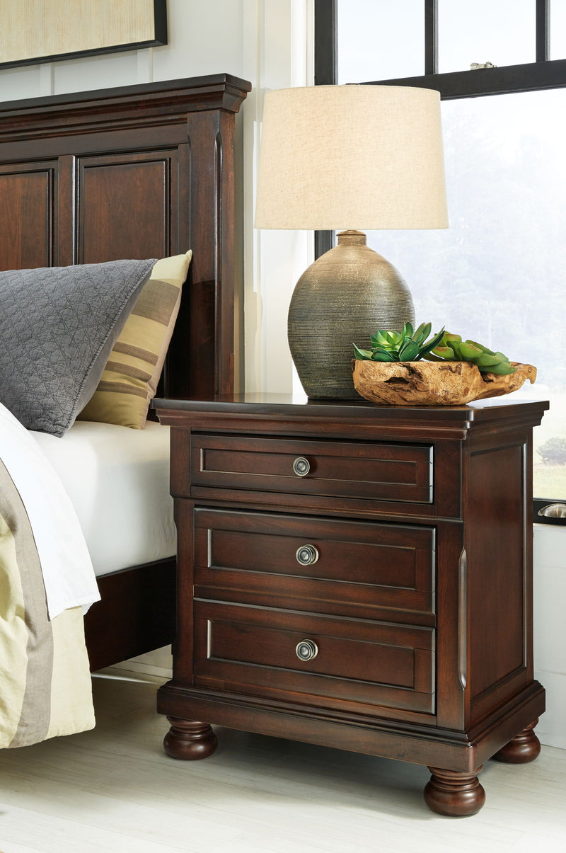 Porter - Two Drawer Night Stand - Dark Brown - R&R Furniture Gallery (Fountain Valley, CA)