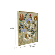 TOV Furniture Muro "Sprout" embroidered wall art featuring colorful floral embroidery on textured fabric for wall decor.